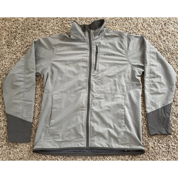 Patagonia Mens Large All Free Softshell Jacket Lightweight Stretch Pockets Gray - Picture 1 of 9